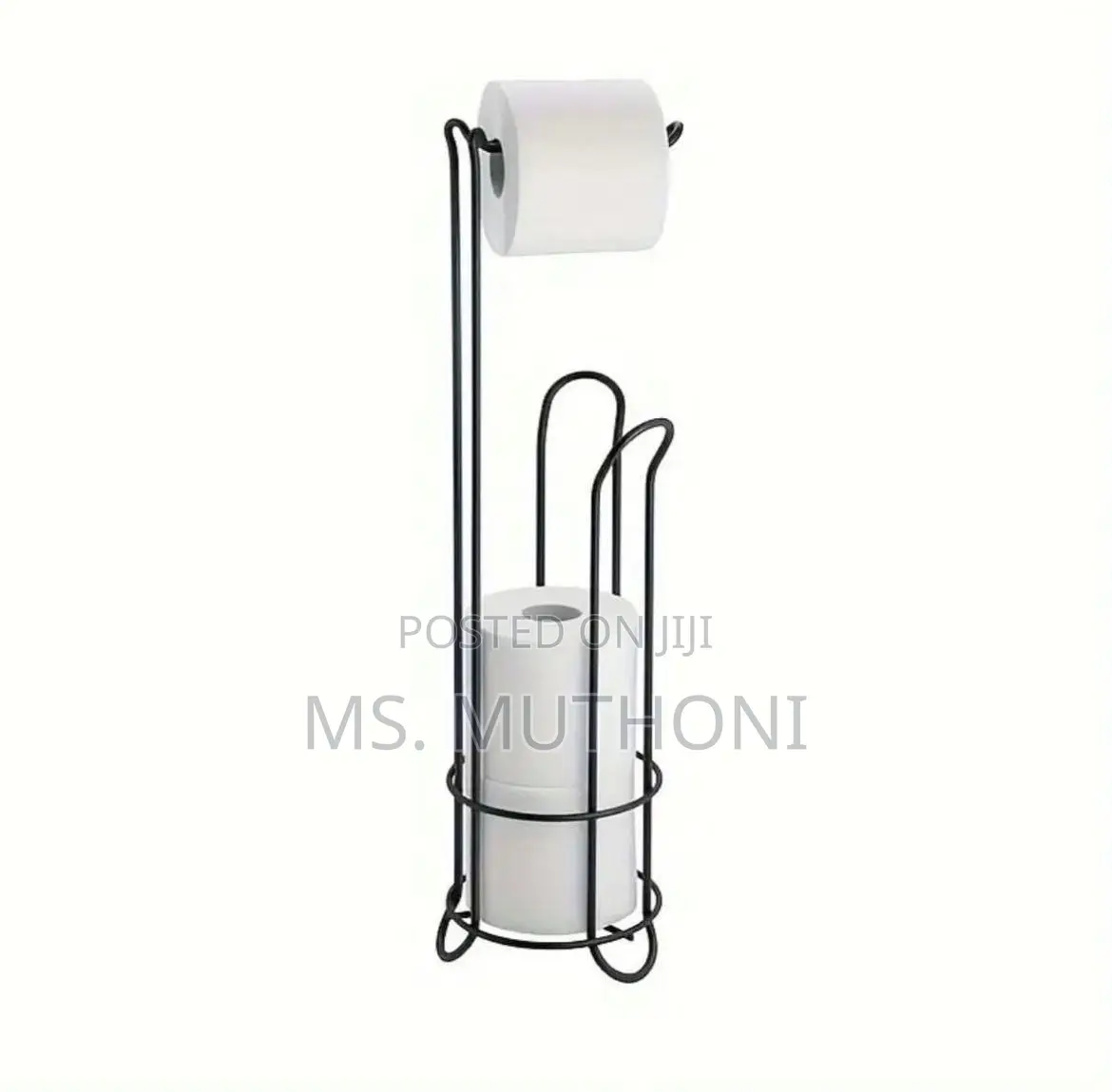 Black Metallic Tissue Rolls Holder