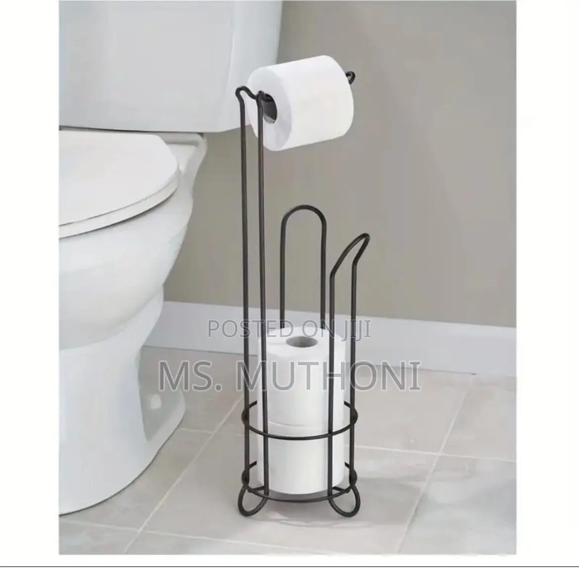 Black Metallic Tissue Rolls Holder