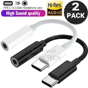 2x USB-C Type C Adapter Port to 3.5mm Aux Jack Ear/Headphone