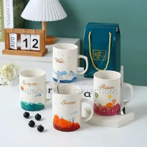 All Four Seasons of Porcelain Mugs Set.