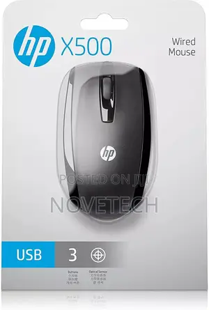 HP X500 Black Wired USB Mouse