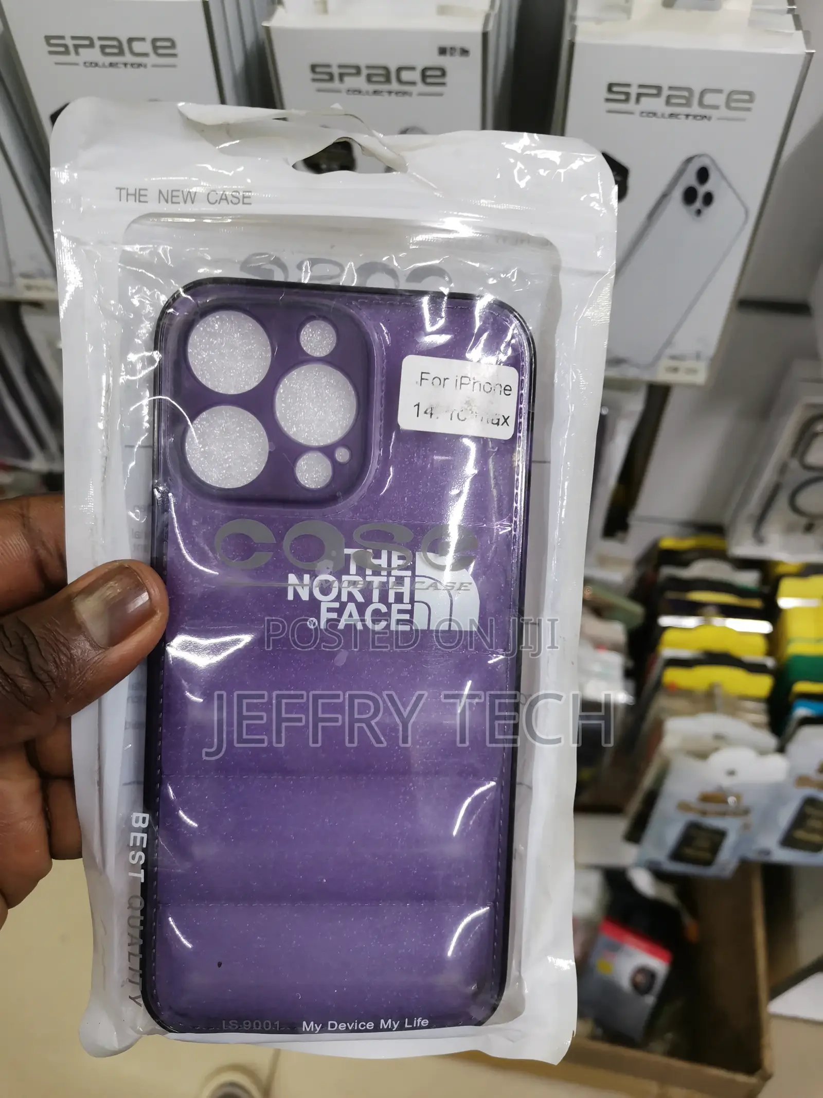 iPhone 14 Pro Max Northface Puffer Back Case-Purple