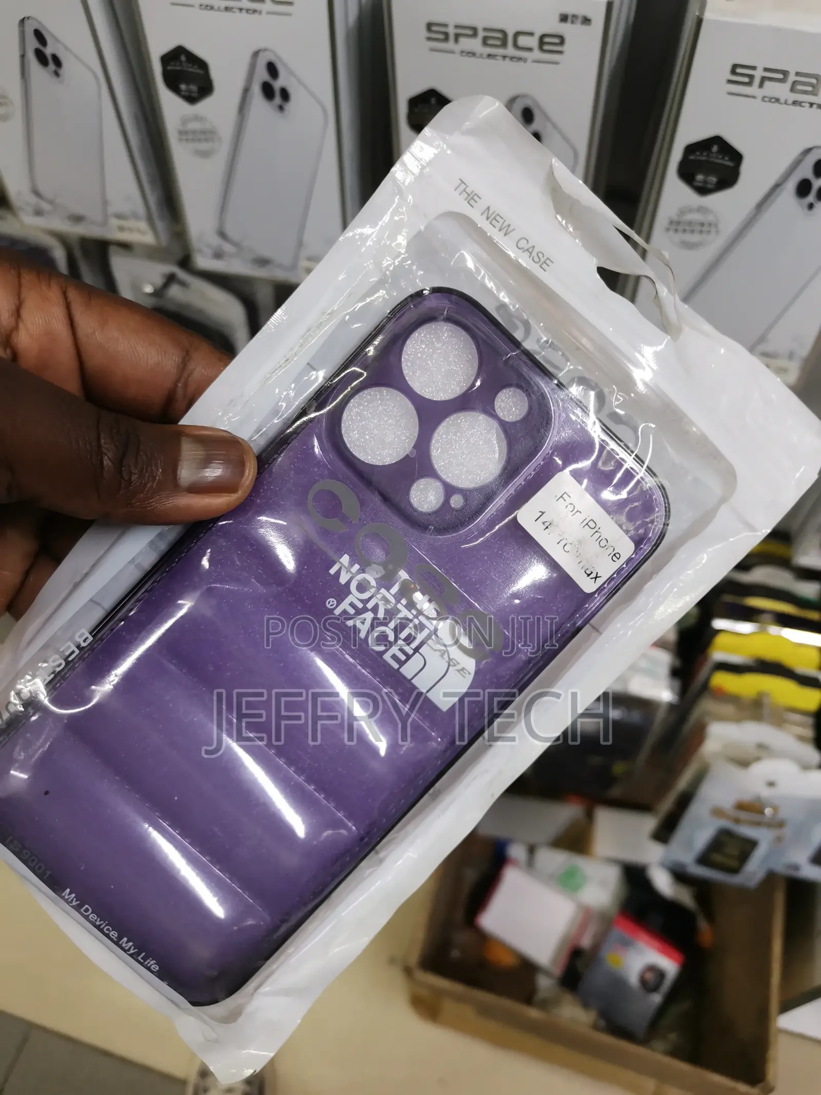 iPhone 14 Pro Max Northface Puffer Back Case-Purple