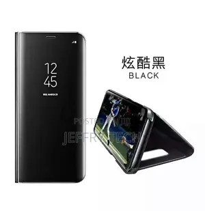 Samsung Galaxy S6 Edge Clear View Stand Cover Case - Black