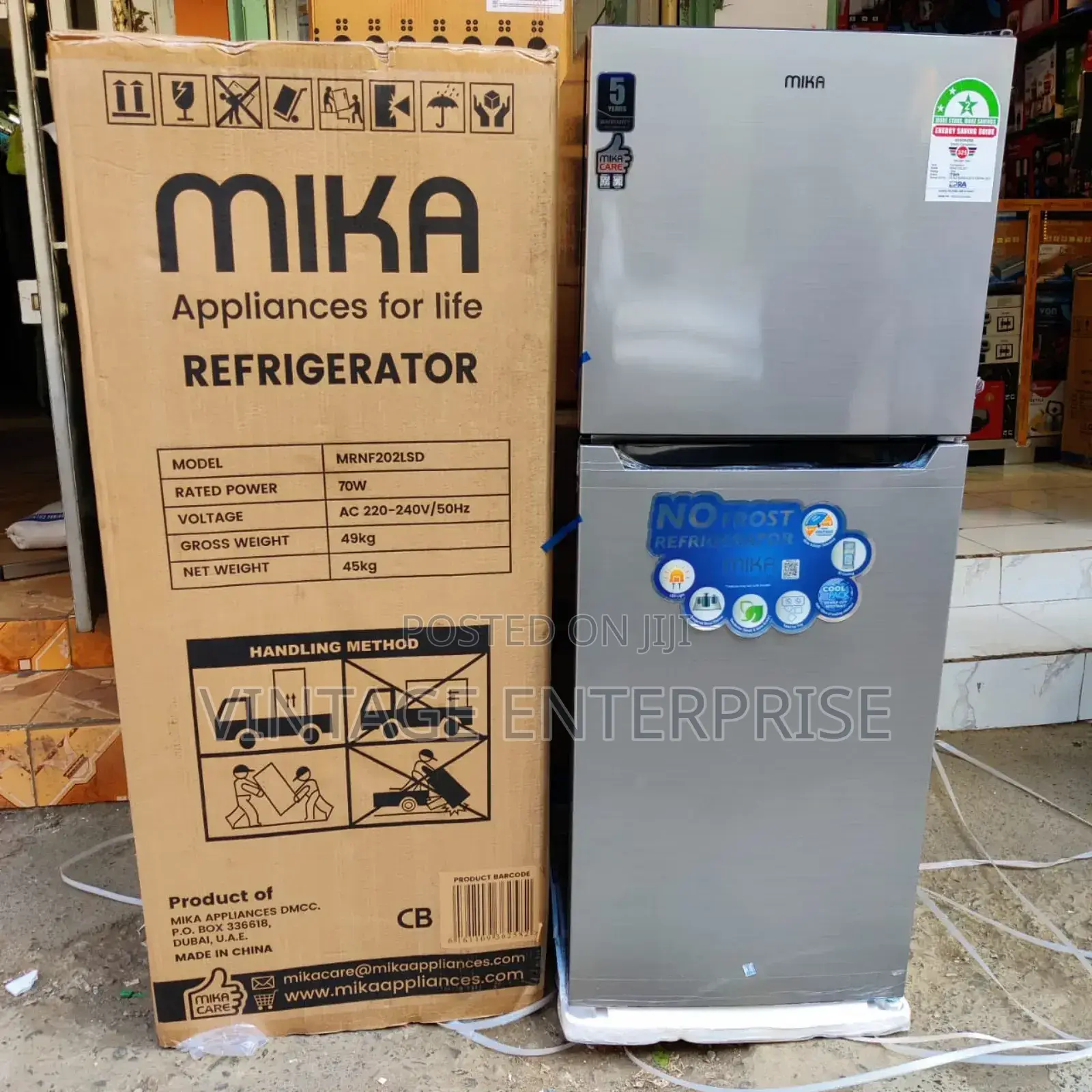 Mika 202L Double Door Refrigerator
