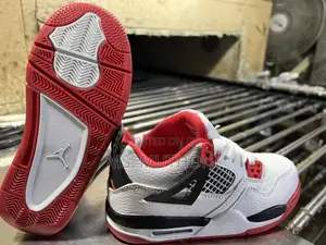 Kids Air Jordan 4 Fire Red Sizes 25-30