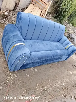 Blue Velvet Three Seater Sofa Set on Sale