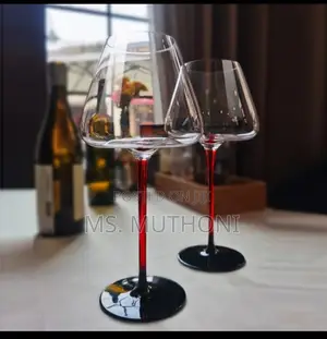 Crystal Glass Concave Red Bottom Long Stem Wine Glass