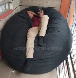 Cozy Soft Black Velvet Bean Bag