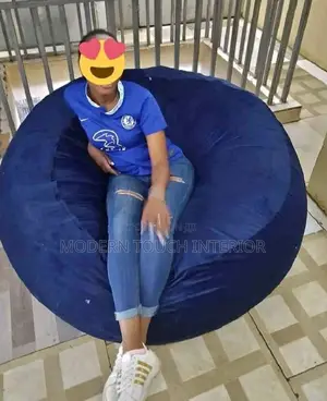 Relaxing Blue Velvet Bean Bag