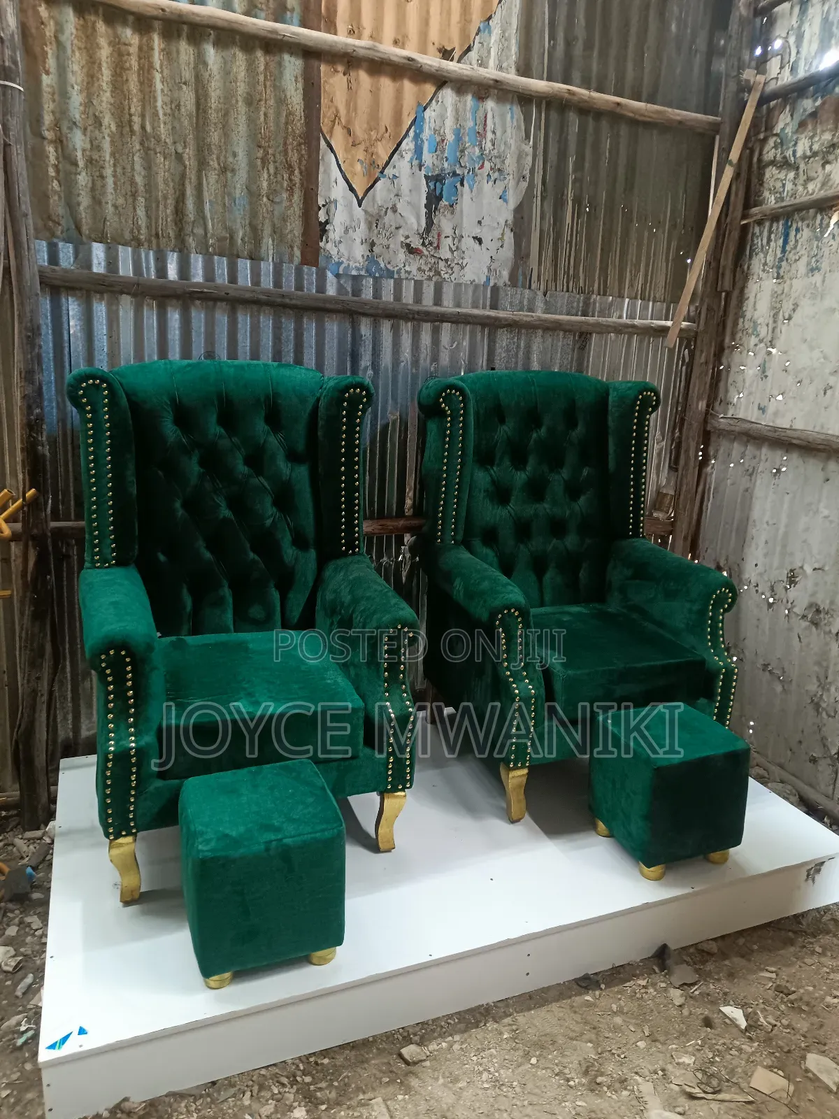 Pedicure Seats Plus Podium, Emarld Green 