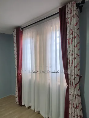 Marron Mixed With White Curtains