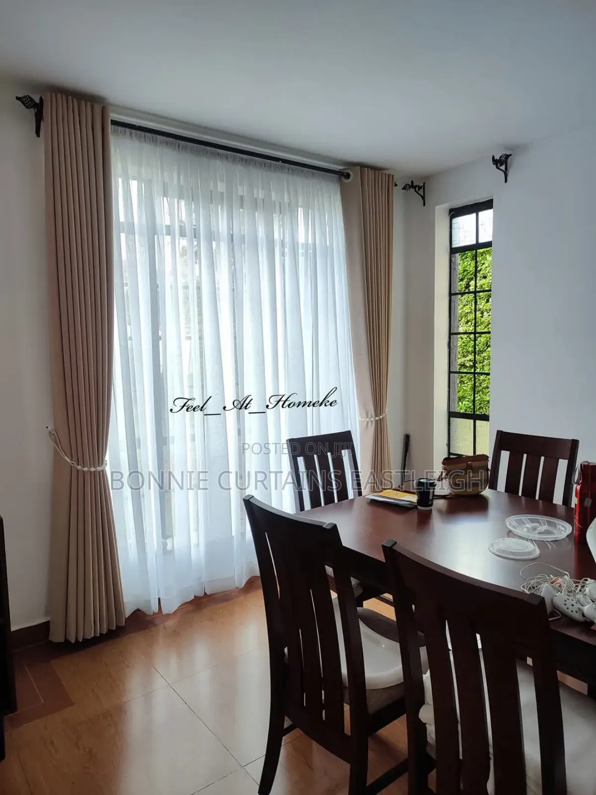 Marron Mixed With White Curtains