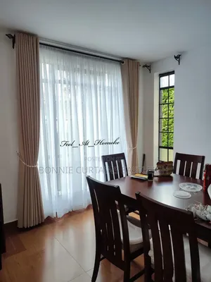 Marron Mixed With White Curtains