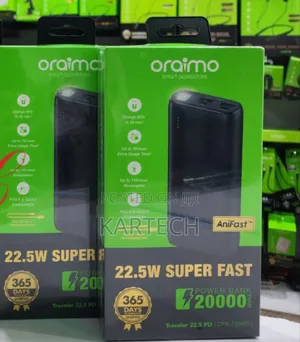 Oraimo Traveler 22.5 Pd 22.5w 20,000mah Type C Power Bank