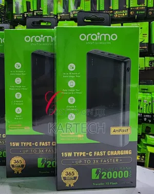 Oraimo Traveler 15 Flash 20000mah 15W Type C Power Bank