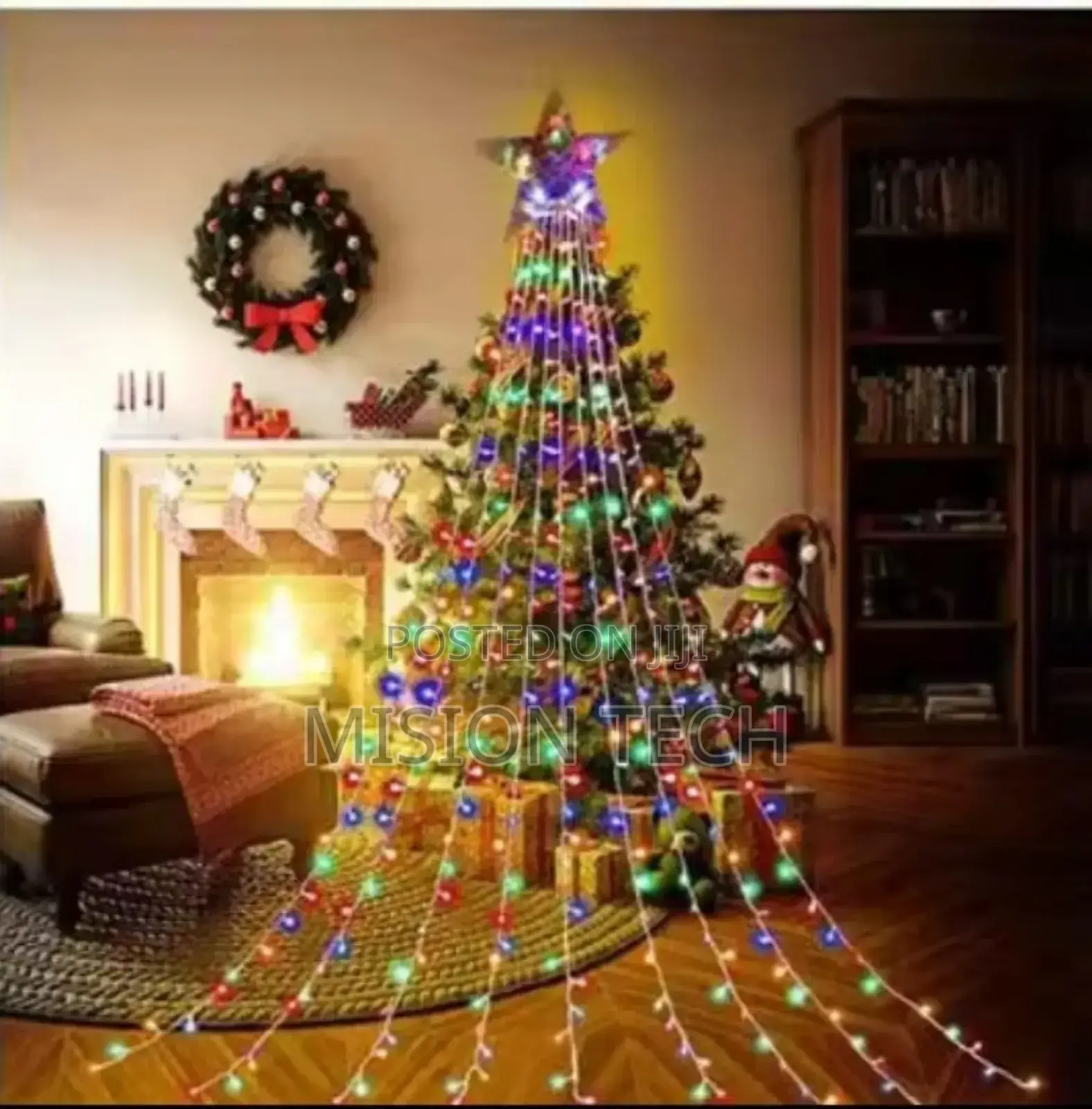 *Multicoloured LED Decorative Water Fall Star 2.2m