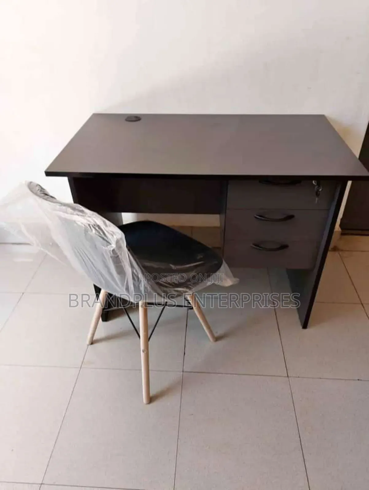 Gray Desk and Eames Chair
