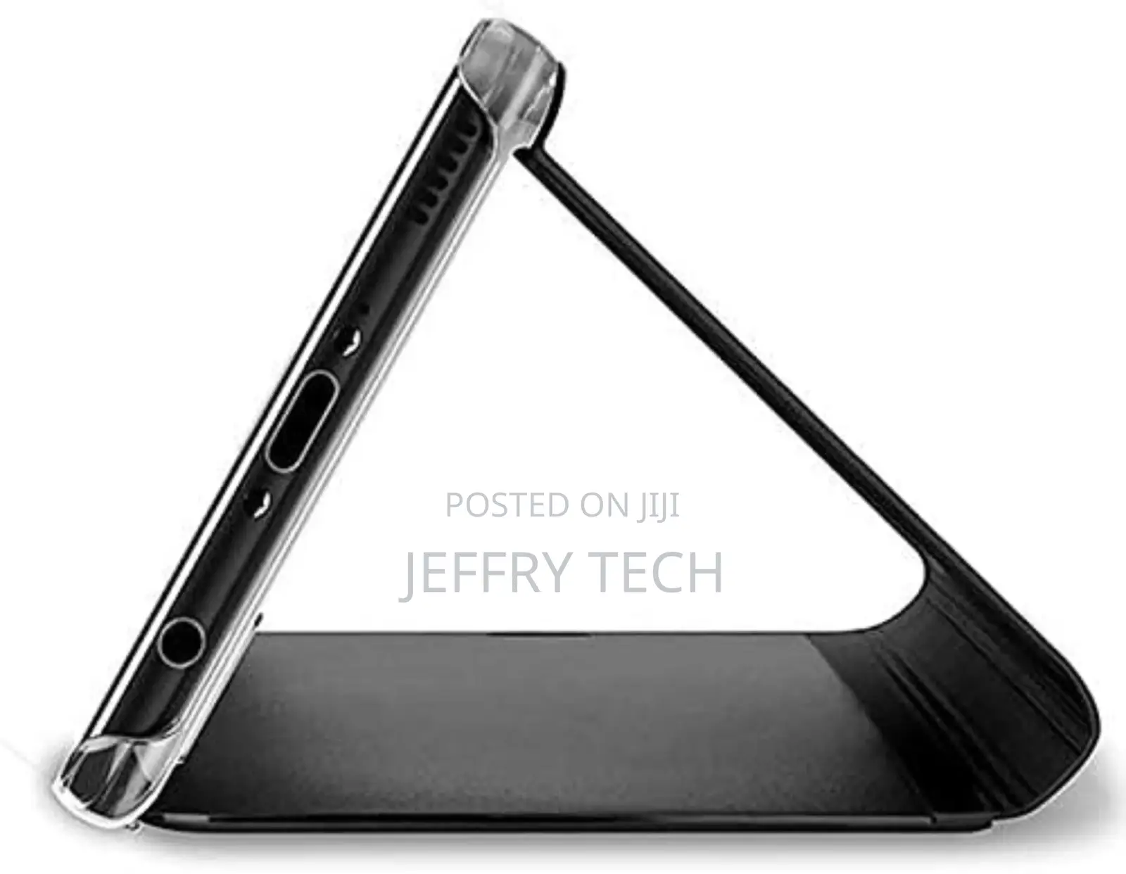Clear View Standing Without Sensor for Samsung J6 Plus-Black