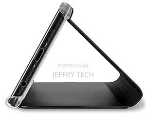 Clear View Standing Without Sensor for Samsung J6 Plus-Black
