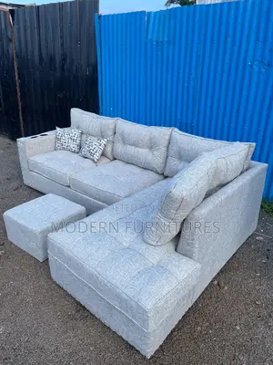 Clean,Elegant 6 Seater Light Grey L Sofa