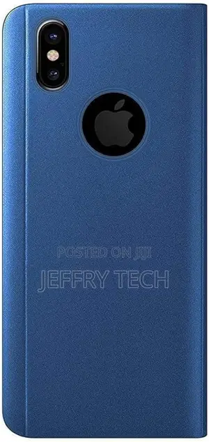 Apple iPhone X Clear View Standing Cover Without Sensor-Blue