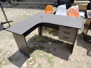 Grey Curved Office Desk
