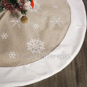 Brown-White Christmas Tree Skirt