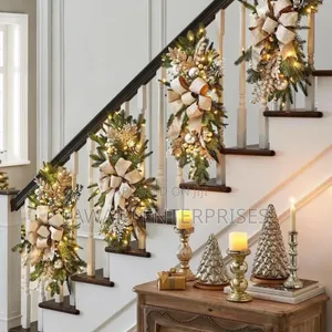 Staircase Christmas Wreath Decorations
