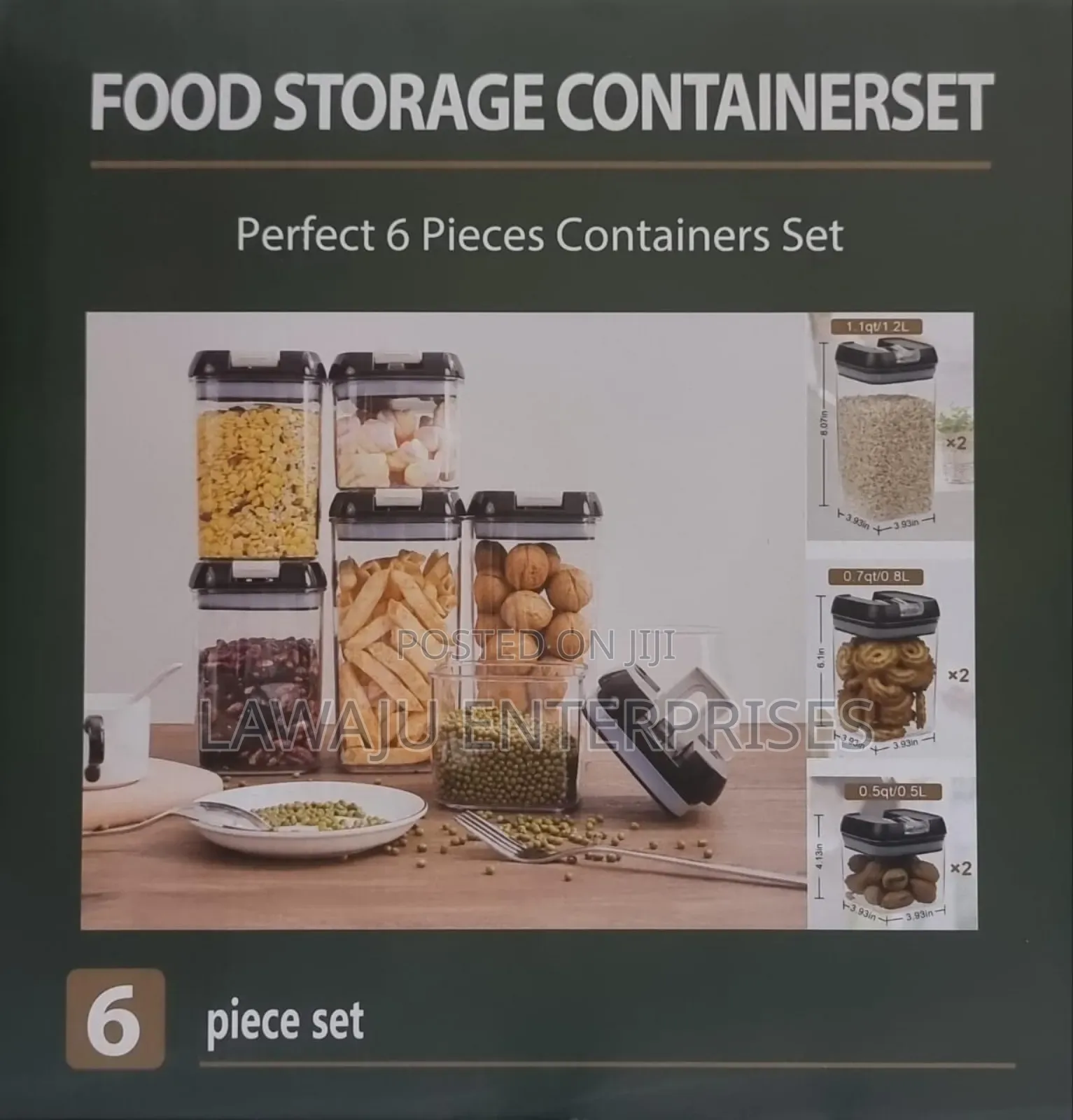 6pc Airtight Food Containers