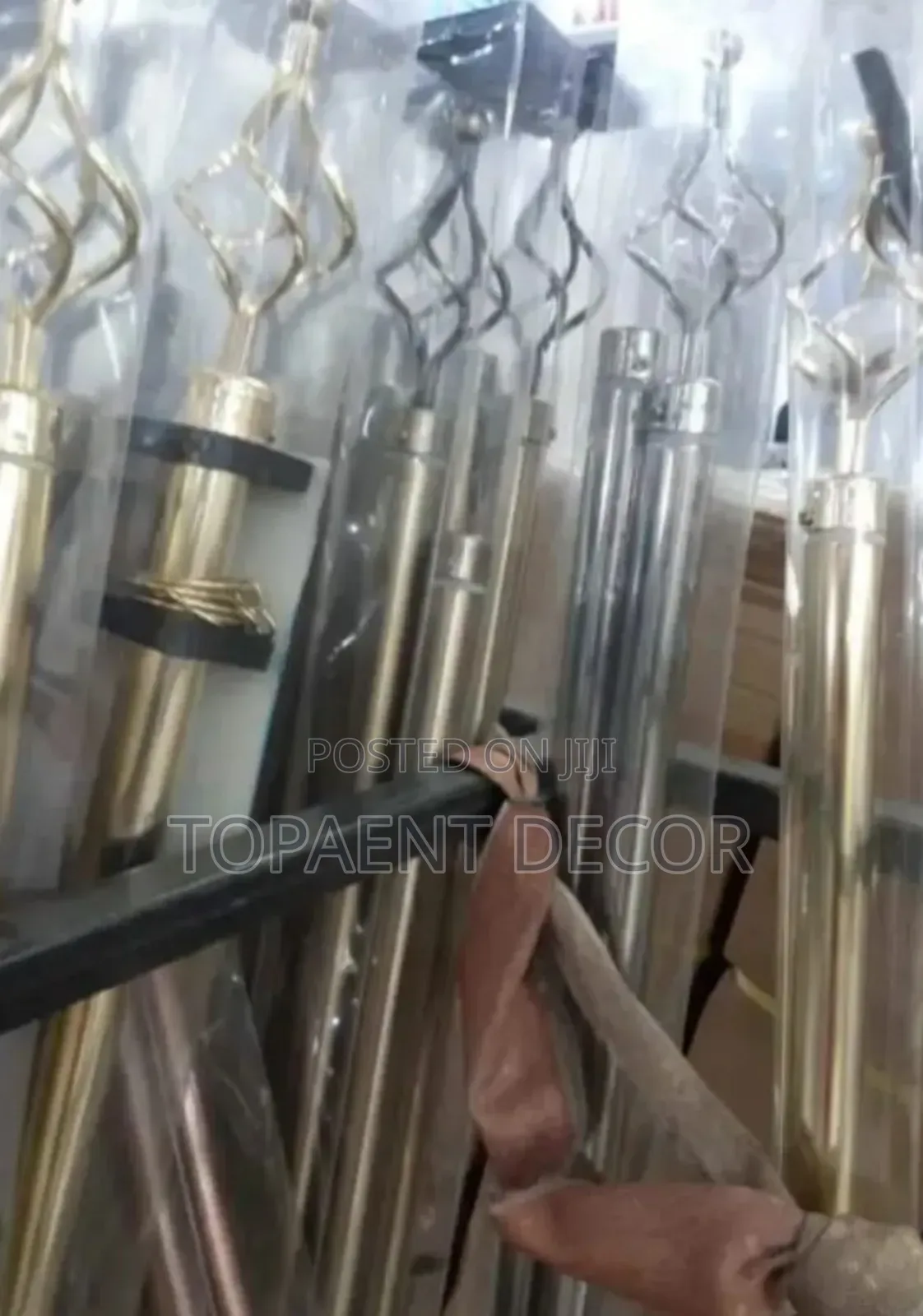 Silver and Gold Adjustable Window Curtain Rods