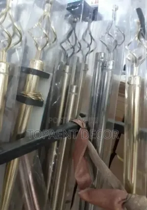 Silver and Gold Adjustable Window Curtain Rods