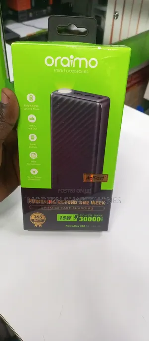 Oraimo 30000mah Power Bank 15W Type C in and Out
