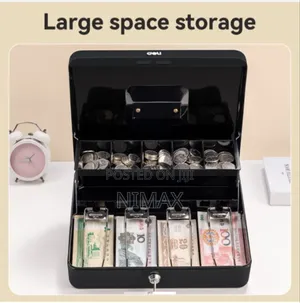 Cash Box With Foldable Coin And Note Slots