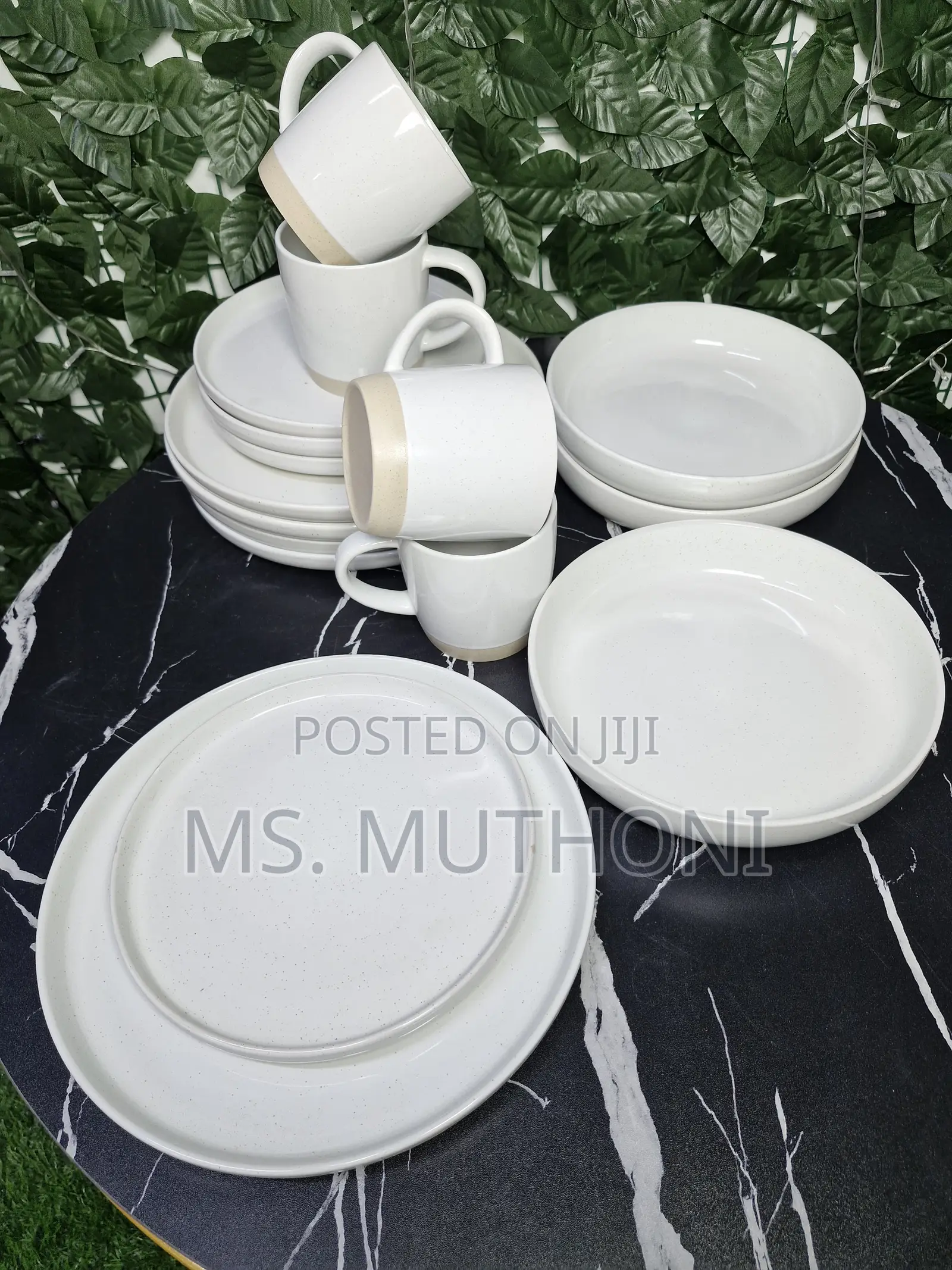 24 Pieces Double Glaze Ceramic Dinner Set