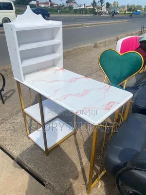 Manicure Desk Table With Shelf and Love Chair
