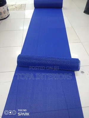 Perforated Blue PVC Antislip Rugs Water Resistant Rugs