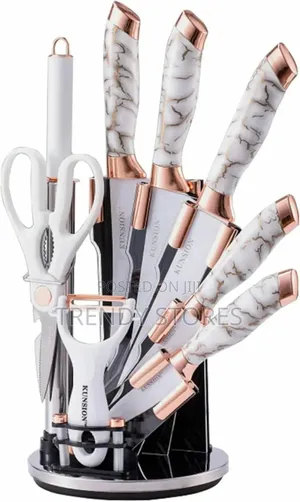 9 Pc Marble Knife Set