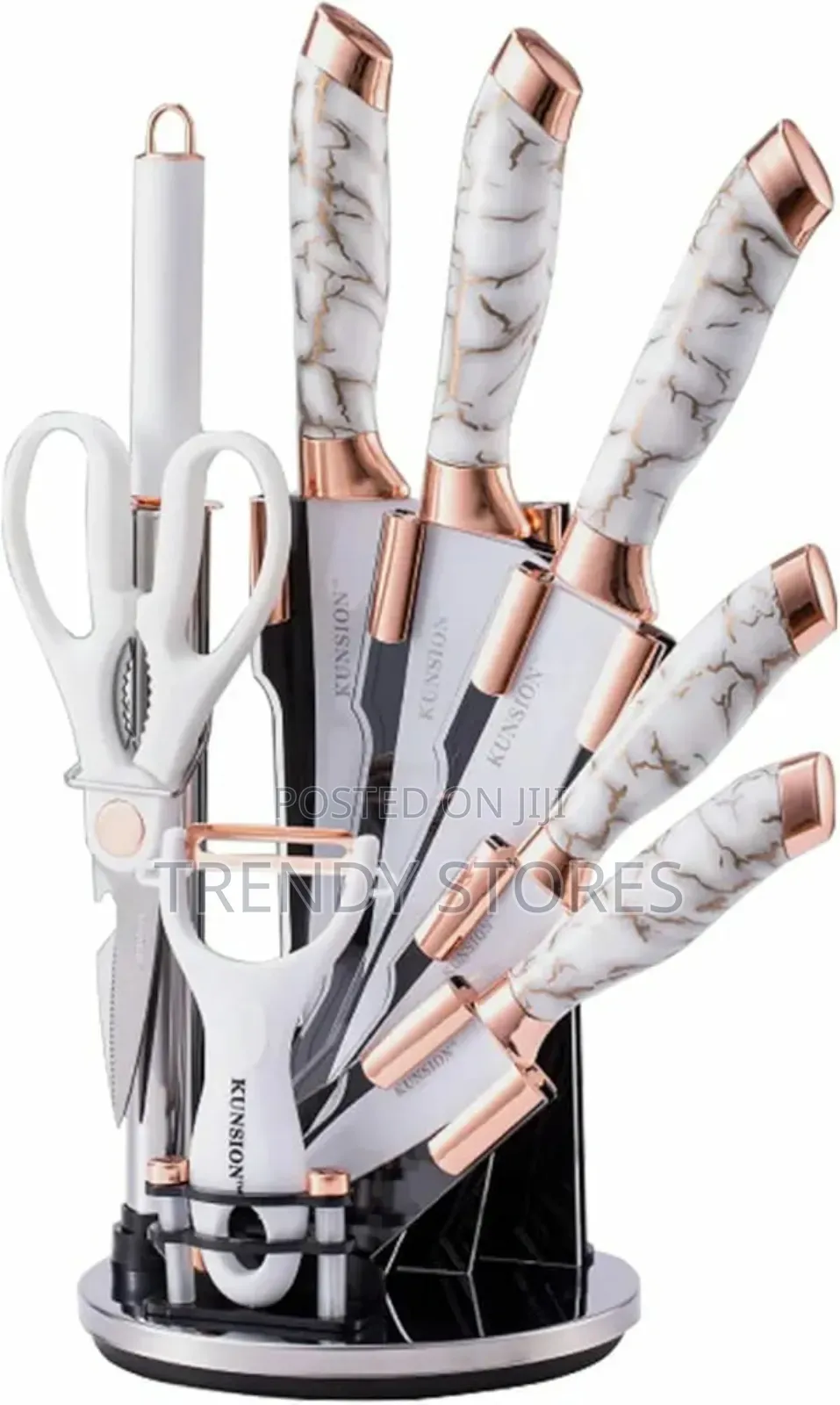 9 Pc Marble Knife Set