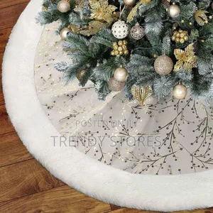 Silver White Christmas Tree Skirt