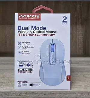 Promate Dual Mode Wireless Optical Mouse BT/RF Connectivity