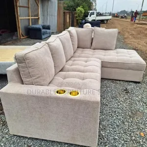 Coner Seat Sofa With Golden Cup Holder