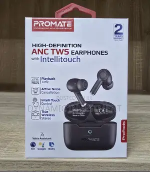 Promate High-Definition ANC TWS Earphones With Intellitouch