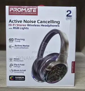 Promate Active Noise Cancelling Hi-Fi Wireless Headphones