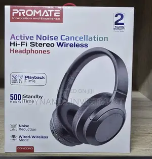 Promate ANC High-Fidelity Stereo Wireless Headphones