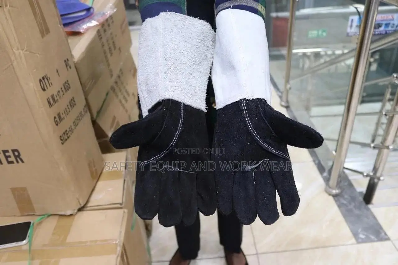 Long Leather Work Gloves
