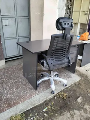 Breathable Office Chair and Grey Study Desk