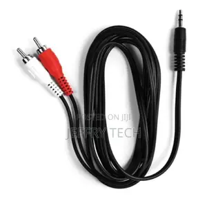 3.5mm Stereo Male To 2x RCA Male 1m Black Audio Adapter Cabl