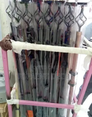 Black Single Door and Window Curtain Rods