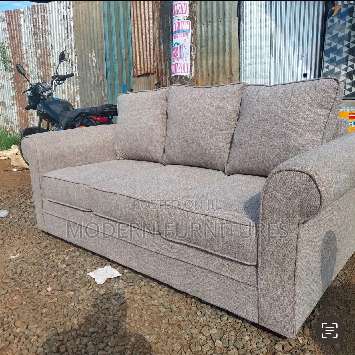 Modern Stylish Grey 3 Seater Sofa
